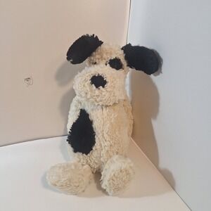 Jellycat Puppy Dog Black Spotted Cream White Plush Stuffed Animal Toy 12"